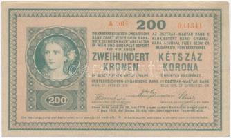 1918. 200K "A 2014" sima hátlappal T:III szakadás
