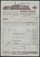 1946 Gerber és Virány harisnyagyár díszes fejléces számlája