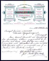 1895 Eisler G. könyvkereskedés díszes fejléces számlája