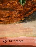 Fjodorovna jelzéssel: Virágcsendélet. Olaj, vászon, keretben, 50×60 cm