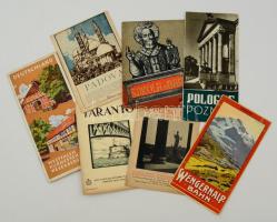 cca 1930-1940 7 db különböző utazási prospektus(Bécs, Taranto, Padova, s.Nicola di Bari, Poznan, Wengeralpbahn, Westfalen Kurhessen weserbergland)