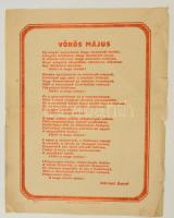 1919 Várnai Zseni: Vörös május - röplap, 28x22 cm