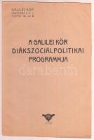 1918 Bp. Anker-köz, A Galilei kör diákszociálpolitikai programja, 8p
