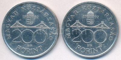 1992. 200Ft Ag "MNB" (2x) T:2