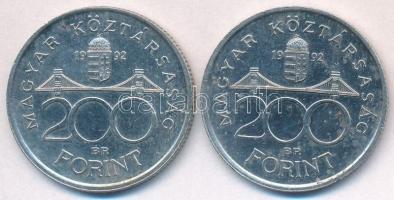 1992. 200Ft Ag "MNB" (2x) T:2