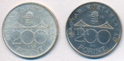 1994. 200Ft Ag "Deák" (2x) T:2 patina