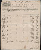 1846 DDSG fejléces német nyelvű fuvarlevél pesti cég részére