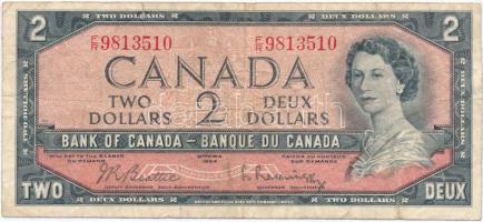 Kanada 1954. 2$ T:III szakadás Canada 1954. 2 Dollars C:F tear Krause 76.b