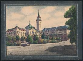 cca 1940 Zombor jelzéssel: Marosvásárhely. Vegyes technika, 22x17 cm