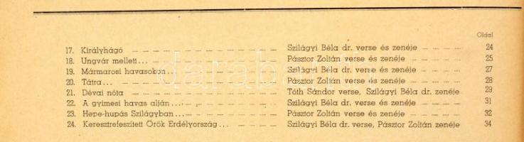 1940 Visszadalolt városok. Oldalankánt önnáló rajzokkal díszített irredenta dalgyűjtemény és kottagy...