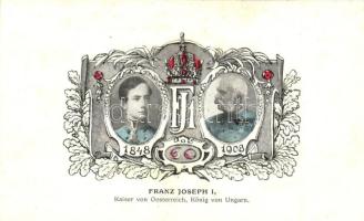 1848-1908 Ferenc József uralkodásának 60. évordulója / Franz Joseph I. Kaiser von Österreich, König von Ungarn, 60th anniversary of reign, Art Nouveau