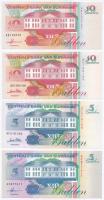 Suriname 1991-1996. 5G (2x) + 1991-1996. 10G (2x) T:I Suriname 1991-1996. 5 Gulden (2x) + 1991-1996. 10 Gulden (2x) C:UNC Krause 136.a, 136.b, 137.a, 137.b