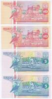 Suriname 1991-1996. 5G (2x) + 1991-1996. 10G (2x) T:I
Suriname 1991-1996. 5 Gulden (2x) + 1991-1996...