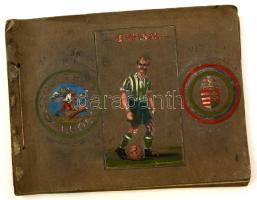 1938-1942 A Hangya Szövetkezet focicsapatának (NB III. NB II. ) 1938-42 közötti meccseiről készült képes beszámoló eredményekkel, kupameccs a Fradival. 102 fotó, rajzos albumcímképpel 32x24 cm