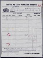 1853 Kaiser Ferdinands-Nordbahn vasúti fuvarlevél