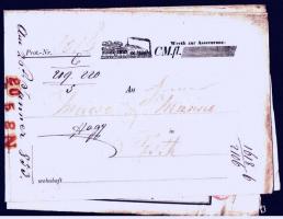 1853 Kaiser Ferdinands-Nordbahn vasúti fuvarlevél