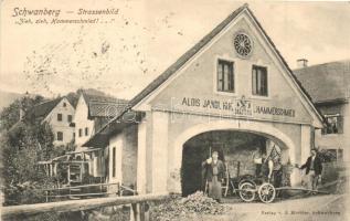 Schwanberg, Strassenbild, Hammerschmied / street, Alois Jandl blacksmith, Verlag J. Marbler (EK)