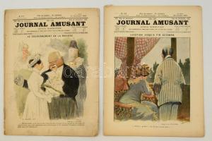 1901-1902 A Journal Amusant, journal humoristique francia nyelvű vicclap, illusztrációkkal, 2 db  / French humor magazine