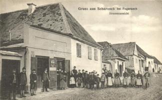 Sáros, Scharosch bei Fogarasch, Soars; utcakép, üzlet, Josef Briegel kiadása / street view, shop (EK)