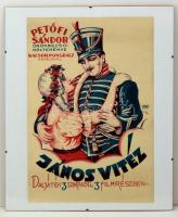 1927 Petőfi Sándor: János vitéz. Nagyméretű színházi plakát Szegő Gizi (1902-1985) jelzett alkotása. Litográfia. 30x44 cm Üveg keretben.