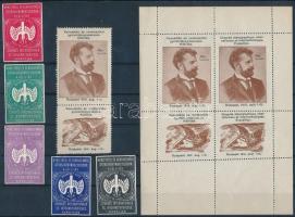 1913 Nemzetközi és rendszerközi gyorsíró kongresszusok. Kiállítás. 6 klf bélyeg + 1 blokk (R!)