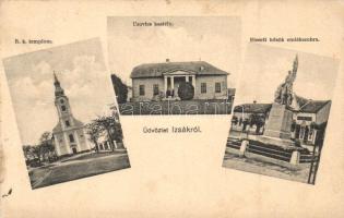 Izsák, Római katolikus templom, Uzovics kastély, Elesett hősök emlékszobra, Falus Dezső kiadása (EK)