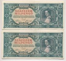 1946. 100.000MP (2x) sorszámkövetők T:I-,II