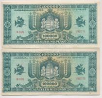 1946. 100.000MP (2x) sorszámkövetők T:I-,II