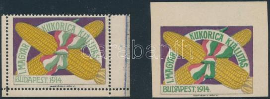 1914 I. Magyar kukorica kiállítás fogazott és vágott levélzáró