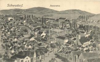 Schwadorf a. d. Fischa, panorama, general view, automobile (EK)