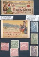 1907 Országos Ipar- és Mezőgazdasági Kiállítás Pécs parafilatéliai tétel berakólapon