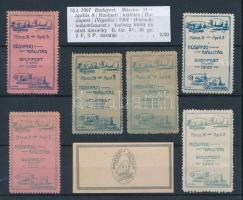 1907 Húsipari kiállítás Vigadó 7 db levélzáró (R!)