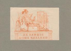 A. Hagel 1919 jelzéssel:  Ex libris Kellner. Litográfia 9x12 cm paszpartuban