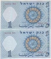 Izrael 1958. 1L (2x) közeli sorszám T:III szép ropogós papír
Israel 1958. 1 Lira (2x) close serial ...