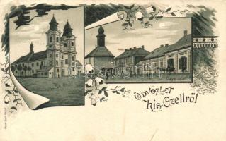 Kiscell, templom, Gayer Gyula üzlete és kiadása, floral litho (Rb)