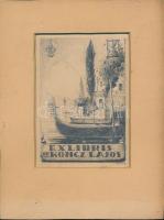 Thomas A. jelzéssel: Ex libris Dr. Koncz Lajos. Ceruza, papír. 17x12 cm paszpartuban