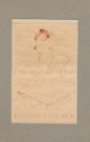 Jelzés nélkül: Erotikus.ex libris Kellner. Klisé.15x9 cm paszpartuban
