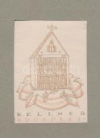 Jelzés nélkül: Ex libris Kellner. Klisé 12x9 cm paszpartuban