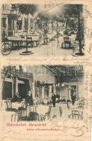 Arad, Kass sörcsarnoka, belső, kerthelyiség / beer hall, interior, garden (EK)