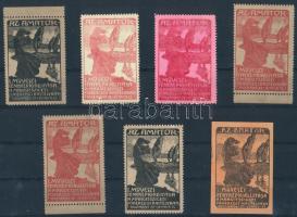 1909 I. Művészi fénykép kiállítás 7 klf színváltozatú levélzáró (R!)