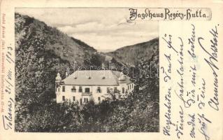 Regécz-Hutta, Háromhuta (Tolcsva) Jagdhaus, vadászlak, Szabó Fivérek kiadása (EK)