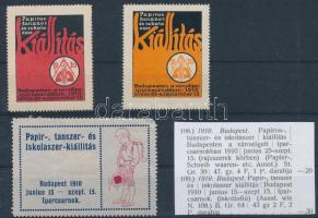 1910 Papíros tanszer kiállítás 3 klf levélzáró