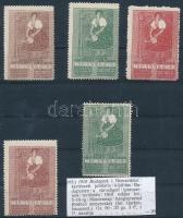 1910 Nemzetközi Kertészeti jubiláris kiállítás 5 klf bélyeg