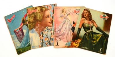 1944 Ünnep, 4 szám (II. évf 3., 7., 11., 14. szám), Szerk.: Bethlen Margit, változó állapotban, többnyire kissé kopottas, kissé szakadozott borítóval.