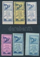 1911 Lugosi kiállítás 6 db levélzáró