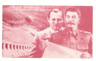 4 db MODERN politikus képeslap; Lenin, Nagy Imre, Sztálin, Postdami béke konferencia / 4 modern politicians postcards, Lenin, Nagy Imre, Stalin, Potsdam Agreement Conference