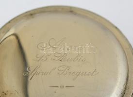 Másodpermutatós zsebóra, porcelánszámlappal, apró hajszálrepedéssel, működik, jelzés nélkül, fém tok...