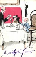 Children couple, cigarette, waiter, humour, P.F.R. 2094/4. s: Jack Number