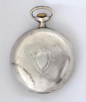 Ezüst (Ag.) tokos zsebóra, másodpercmutatós, működik, jelzett, számlapon apró hajszálrepedéssel