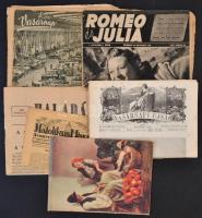 1918-1947 15 Szám különféle naplilapokból (Magyar Újság, Esztergom és Vidéke, Erdélyi Hirlap, Uj Lap, Politika, Romeo és Julia, Katolikus Missziók, Haladás, Nemzeti Újság, Pesti Hirlap Vasárnapja, Vasárnapi Újság, Magyar Katonaújság, Képes Vasárnap), változó állapotban, többnyire szakadozott állapotban.